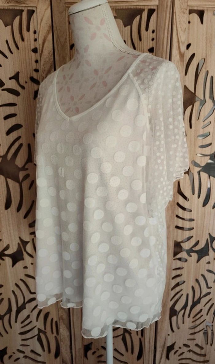 Blouse col V imprimée pois Armand Thiery - photo numéro 2
