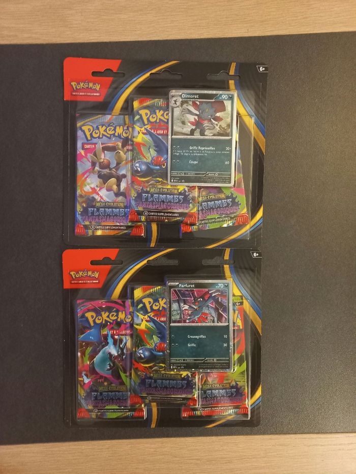Pokemon Lot 2 Tripack Méga Évolution Flammes Fantasmagoriques Neuf Français