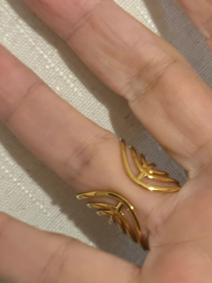 Bague xl réglable acier inoxydable or cristaux couleur - photo numéro 3