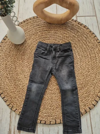 Jeans slim gris taille réglable 4 ans