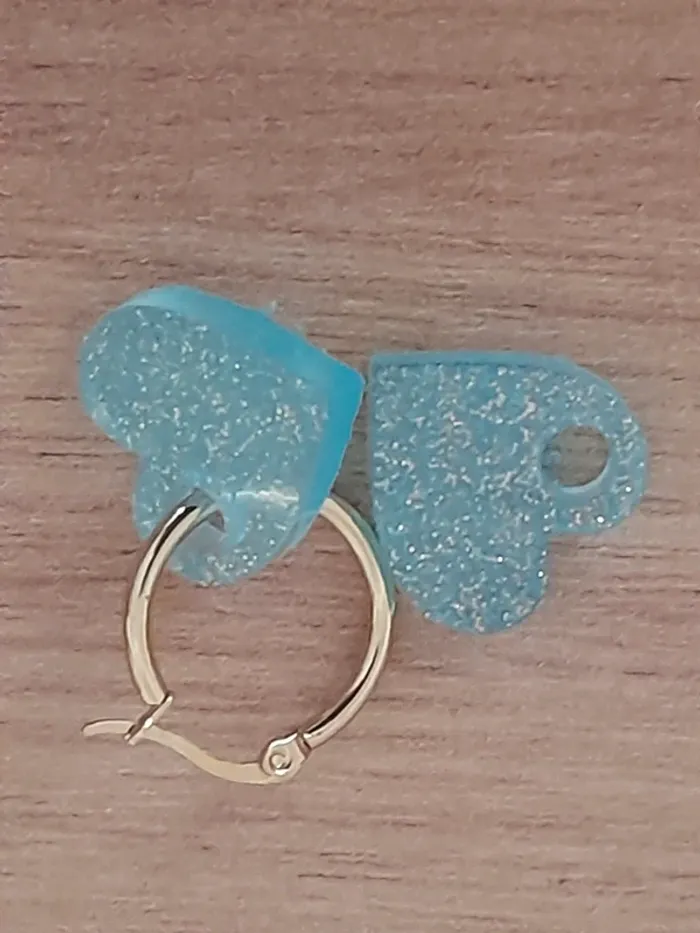 Pampille cœur bleues p