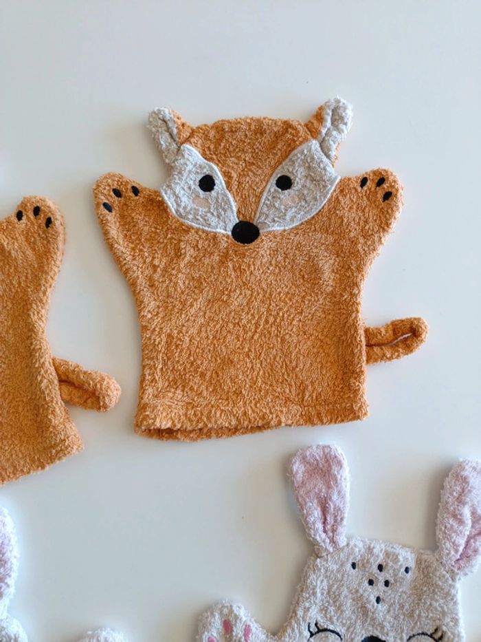 4 gants de toilette enfants marionnettes - photo numéro 4
