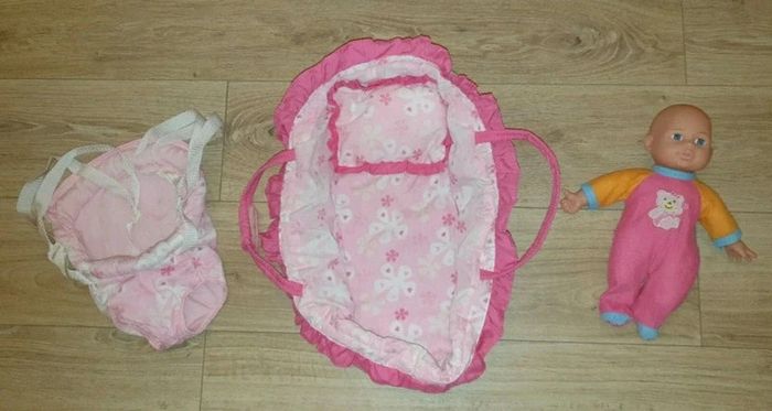 Ensemble poupée couffin porte bébé - photo numéro 3