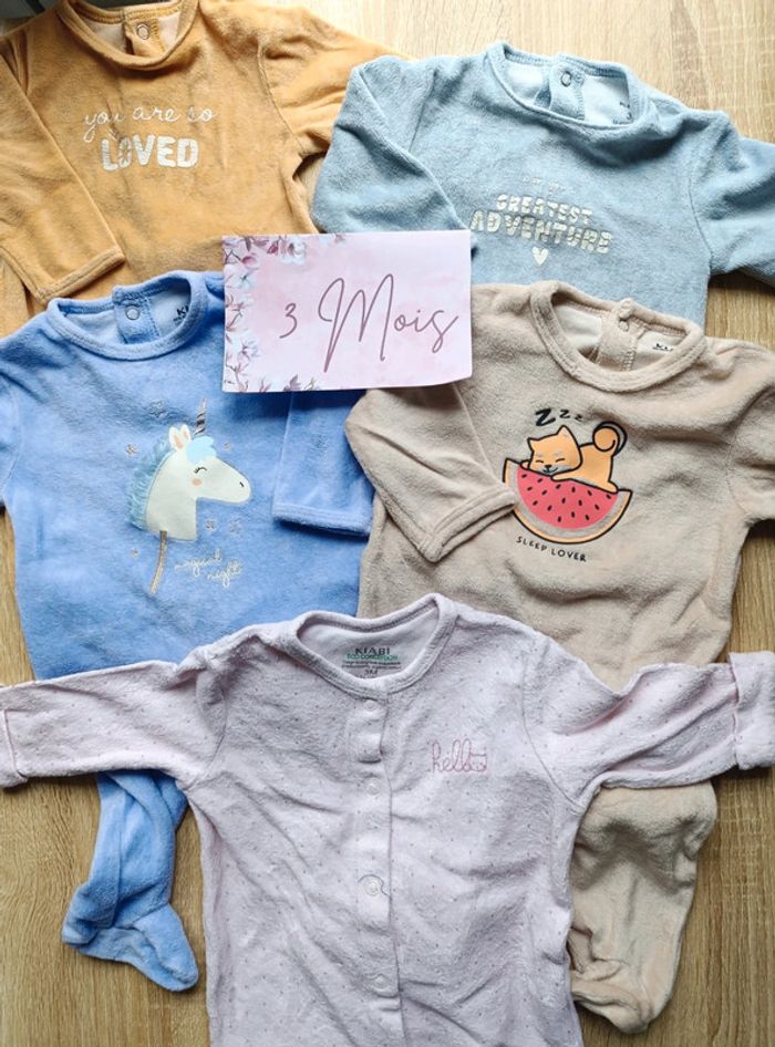 Lot pyjamas 3mois fille Kiabi - photo numéro 2
