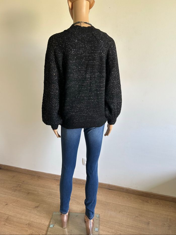 Pull noir et pailleté à manches longues Naf Naf taille S TBE - photo numéro 6