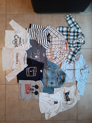 Lot T-shirt manches longues garçon 9 mois