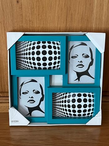 Cadre photo bleu turquoise 10x15 cm X 4