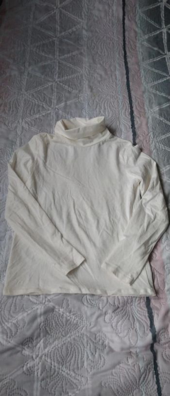 Sous pull col roulé crème neuf fille 10 ans in extenso
