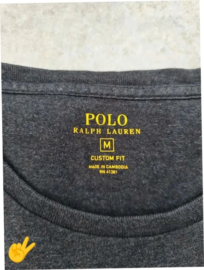 T-shirt Ralph Lauren M coupe col rond bleu Homme Men tee18b - photo numéro 3