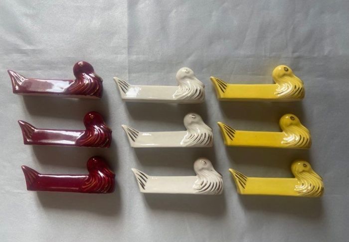 Lot de 9 reposes couteaux canards multicolores Vallauris - photo numéro 5