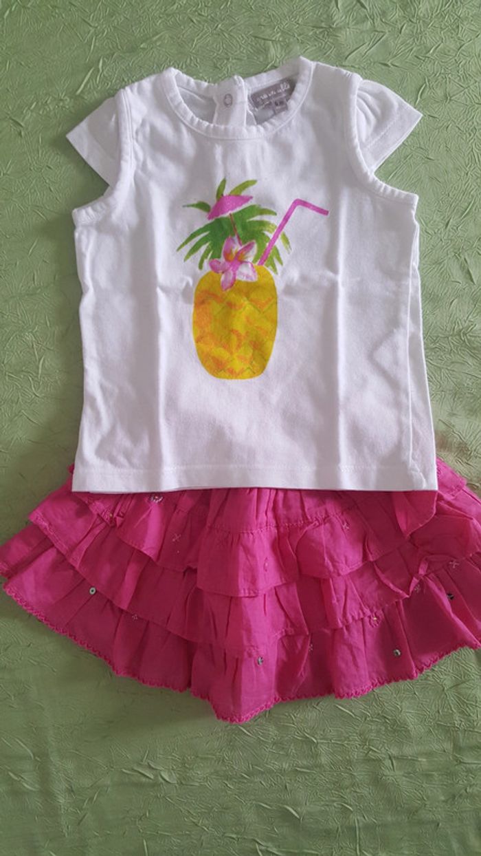 Ensemble t-shirt et jupe Grain de blé 6 mois