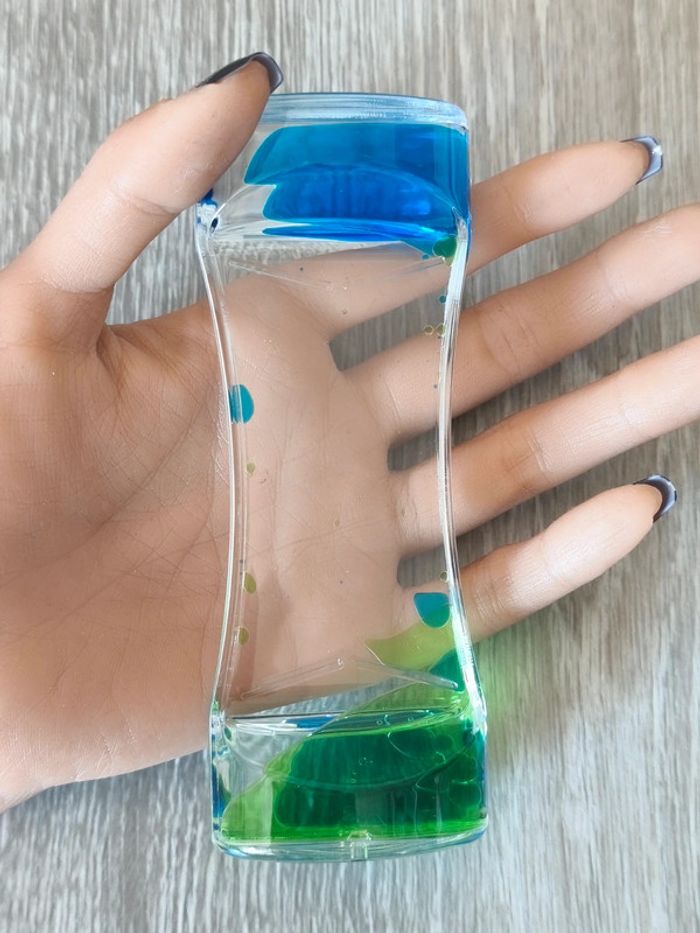 Sablier à huile apaisant jaune et bleu - photo numéro 4