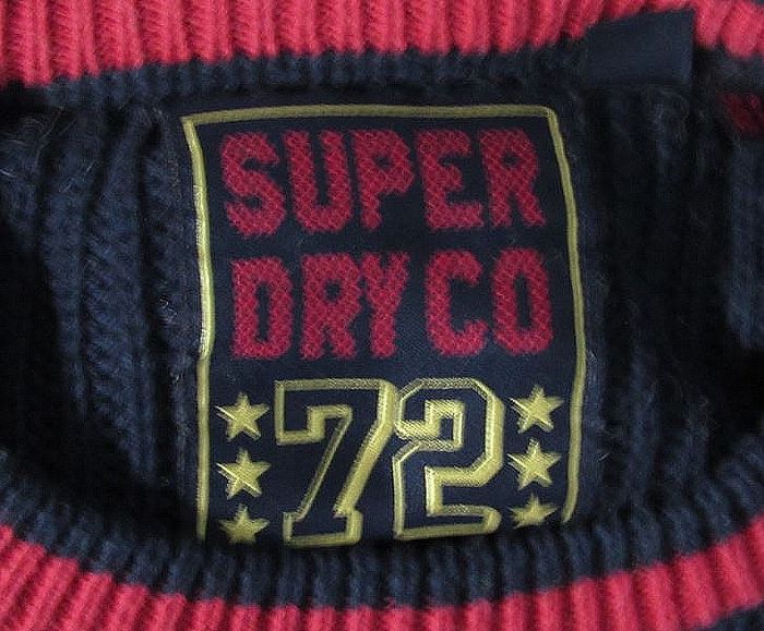 Pull superdry bleu foncé et rouge, taille S adulte mixte. - photo numéro 5