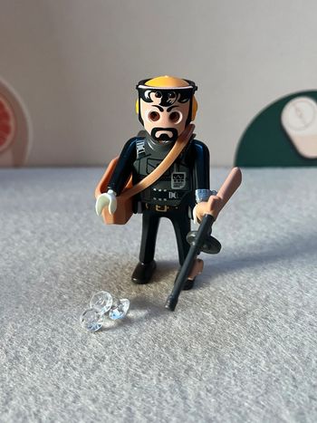 Playmobil figurine mystère série 22 noire - Chercheur de diamants