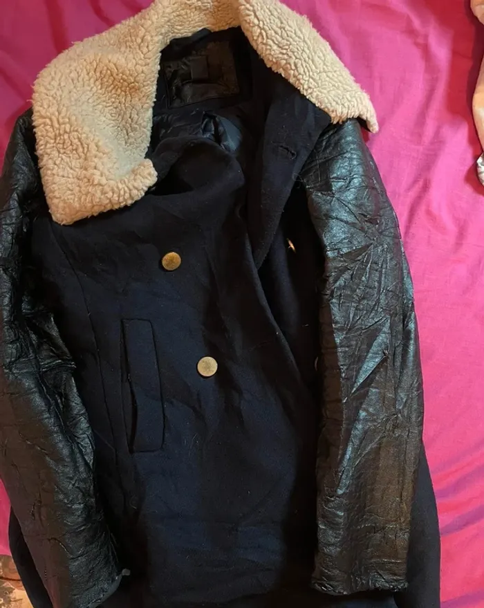 Veste longue "H&M" "Bombers" "Cabans", cuir. - photo numéro 3