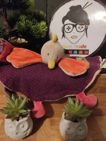 Doudou Knuffel Plush Poule Les Cousin  Moulin Roty Violet #geektradedoudou