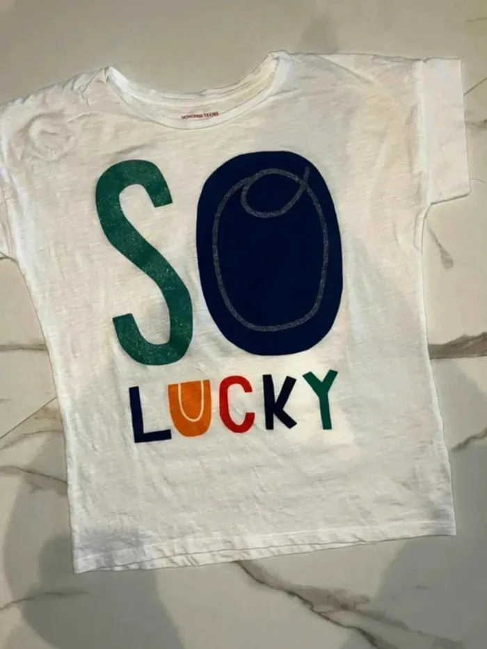 T-shirt fille 12 ans – Monoprix Teens – So Lucky – Très bon état
