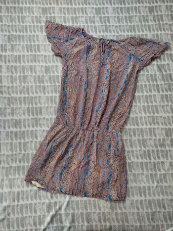 Robe courte style bohème fluide légère multicolore Etam taille 36