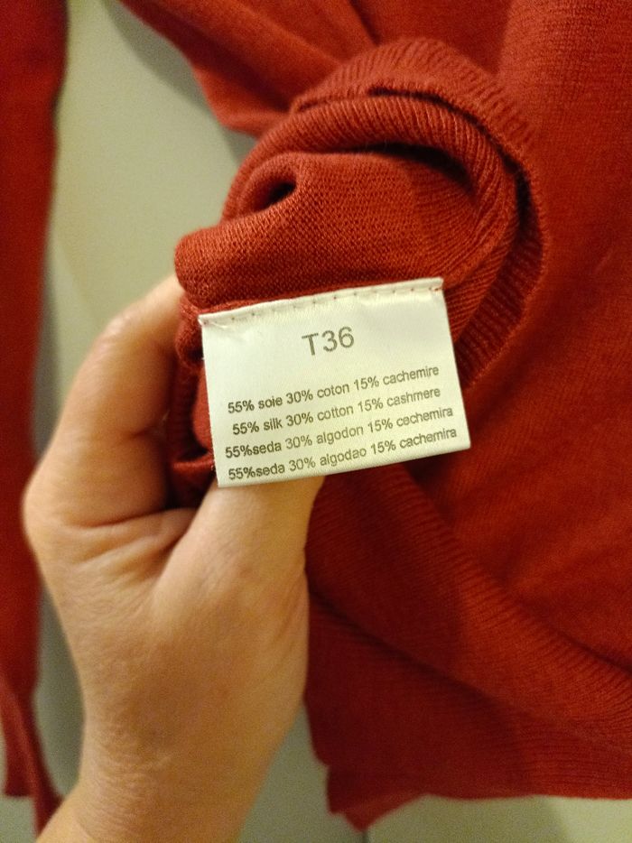 Pull femme, Caroll , soie+coton+cachemire, taille 36 - photo numéro 9