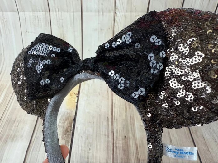 Ears (serre tête) oreilles de Minnie sequins noirs gris Tokyo Disneyland - photo numéro 5