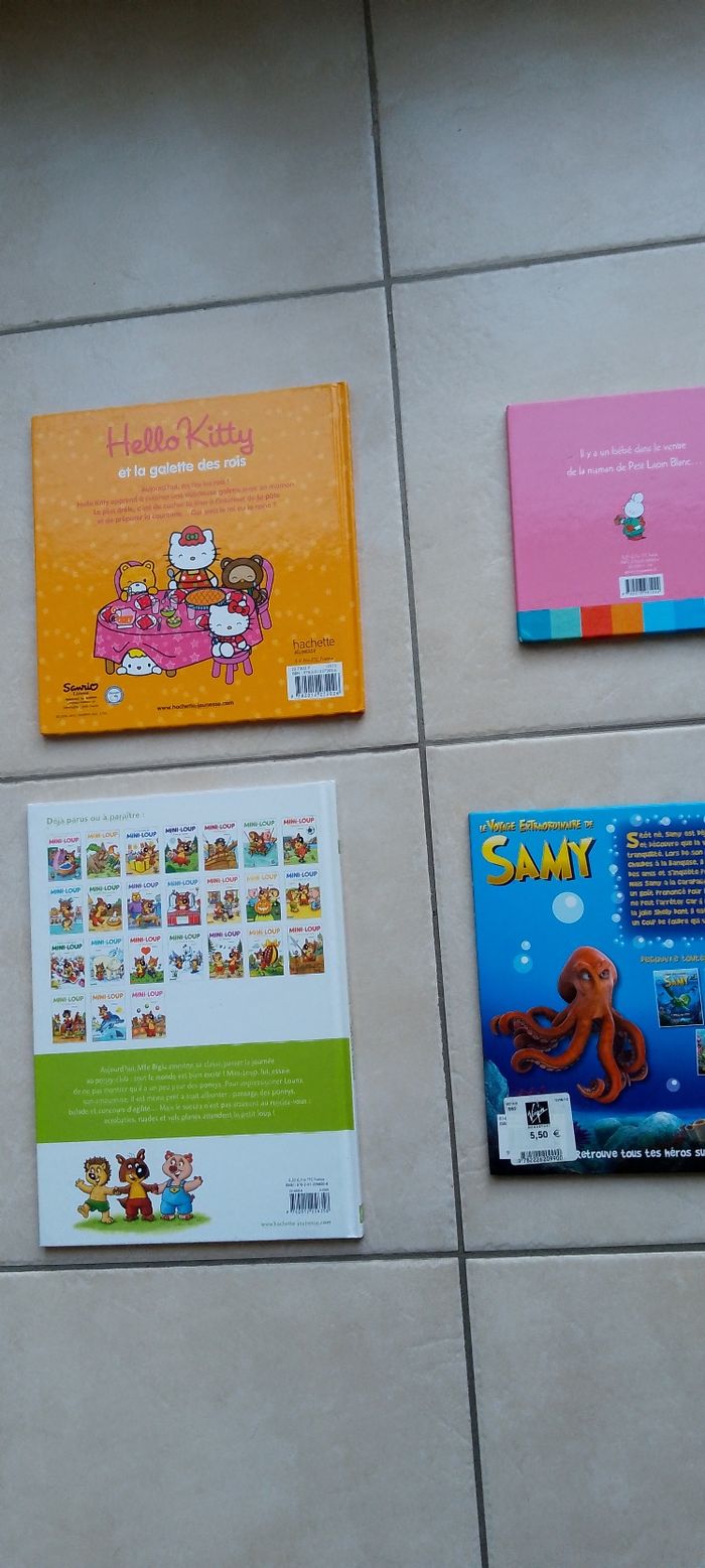 Lot de 4 livres enfants, mini loup, samy,hello Kitty, lapin blanc très bon état. - photo numéro 4