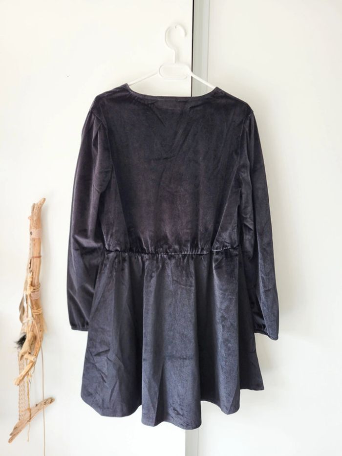 Robe courte effet velours noire femme – Moony Mood - Taille L - photo numéro 2