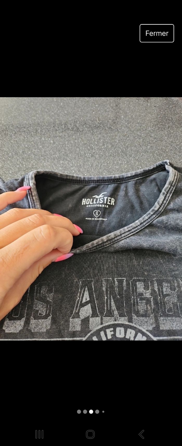 T shirt Hollister gris délavé - photo numéro 3