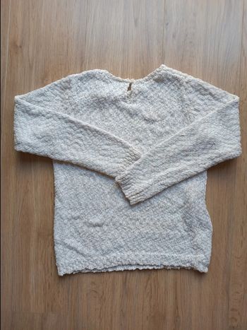 Pull blanc tape à l'oeil 10 ans avec fil doré