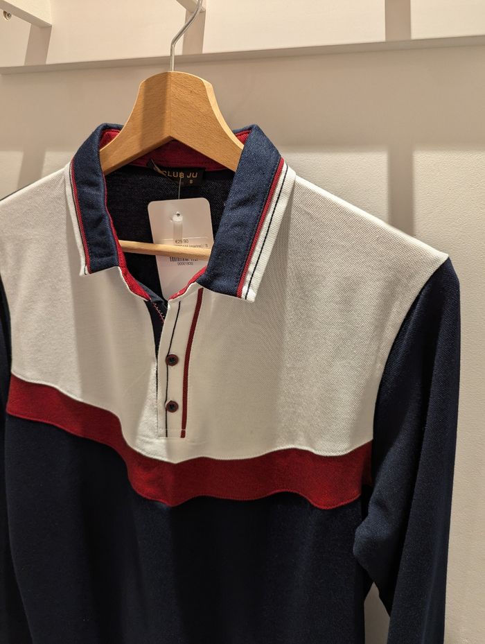Polo manches longues Amsterdam marine Taille S (taille petit) - photo numéro 2