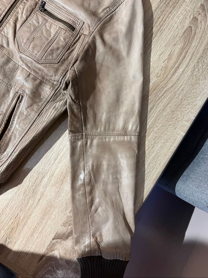 Veste en cuir véritable Zara Man, prix négociable - photo numéro 4