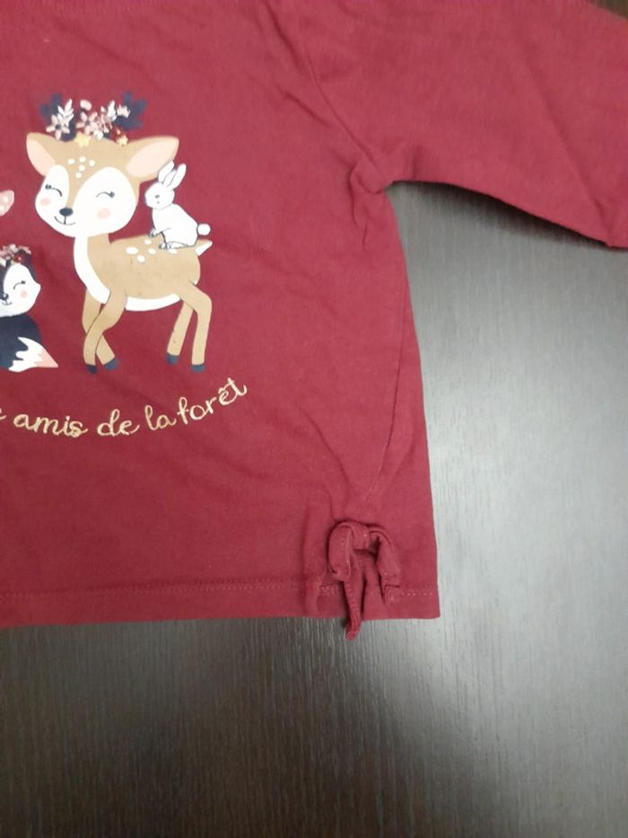 T-shirt 23 mois 86 cm bordeaux - photo numéro 3