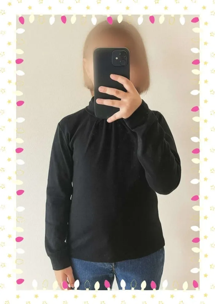 T-shirt col roulé noir – Taille 10 ans – Du Pareil Au Même