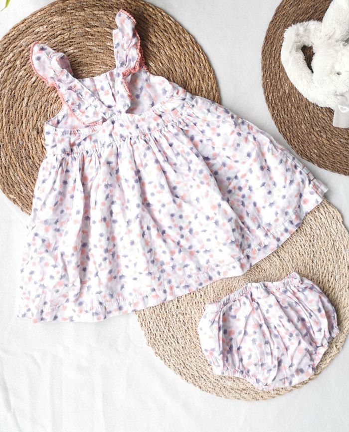 Robe 👣 et bloomer, motif fleuri, 18 mois, sergent major - photo numéro 2