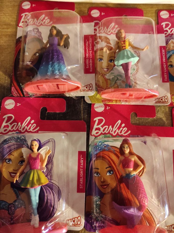Lot De 6 Mini Figurines Barbie Princesse - photo numéro 3