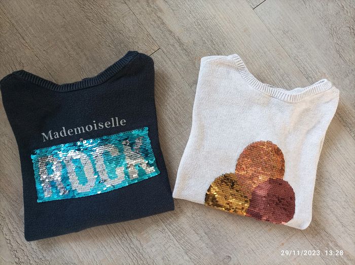 2 pulls mi saison fille 8 ans