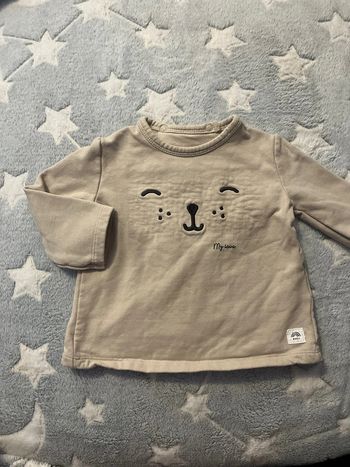 Sweat-shirt ourson beige