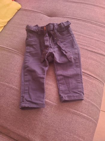 Pantalon ceinture réglable fille 6 mois 63 - 69 cm