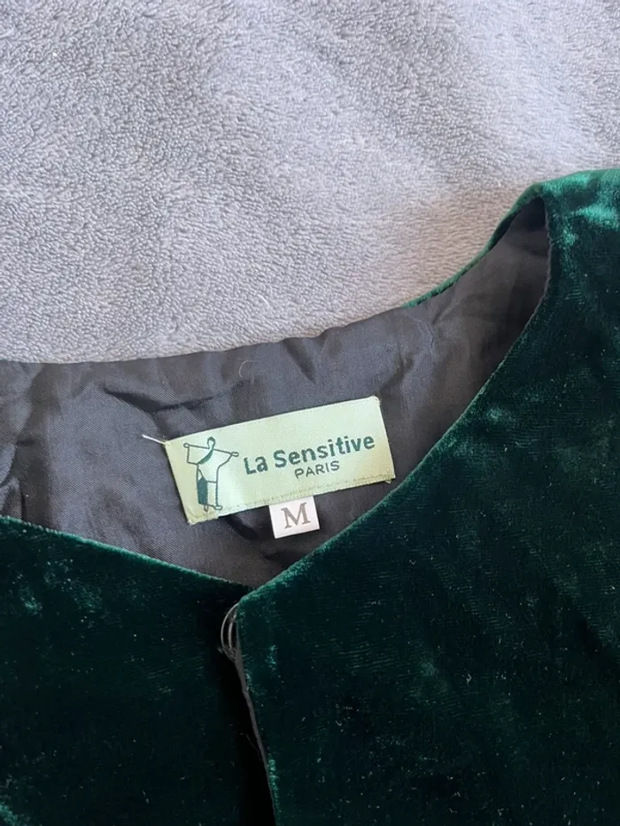 Veste vert vintage velours – La Sensitive Paris – T.38 - photo numéro 3