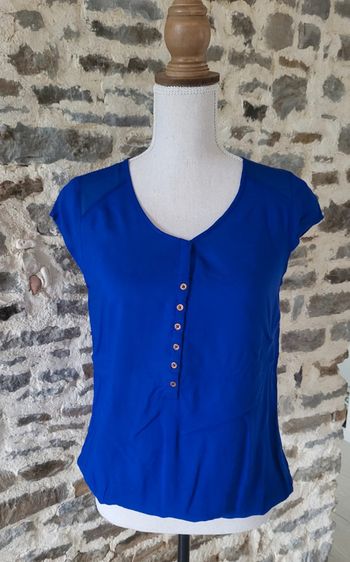 Blouse manches courte bleu électrique Cache Cache Taille 1 ou 34