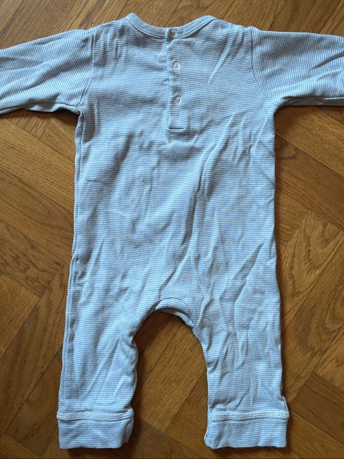 Pyjama Bout'chou 6 mois rayures blanc / bleu ciel - photo numéro 4