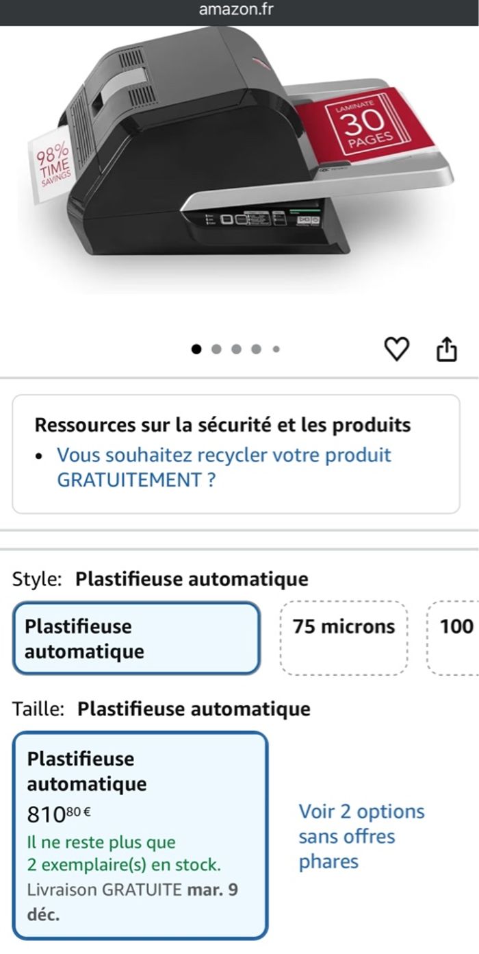 Neuf - Plastifieuse Automatique GBC Foton 30 - A4/A3 - photo numéro 3