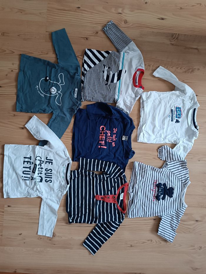 Lot T-shirt garçon manches longues 12 mois - photo numéro 2