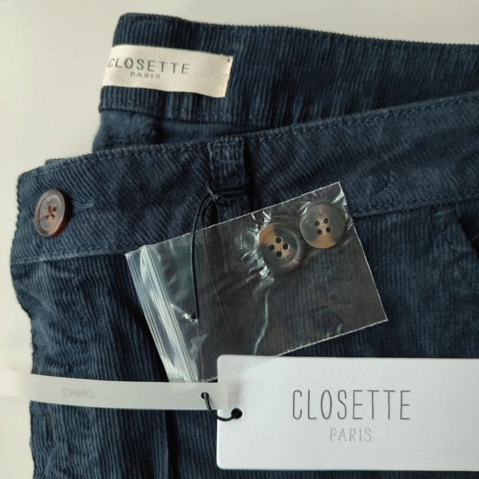 Pantalon chino en velours de coton bleu marine pour femme taille 44, Closette - photo numéro 3