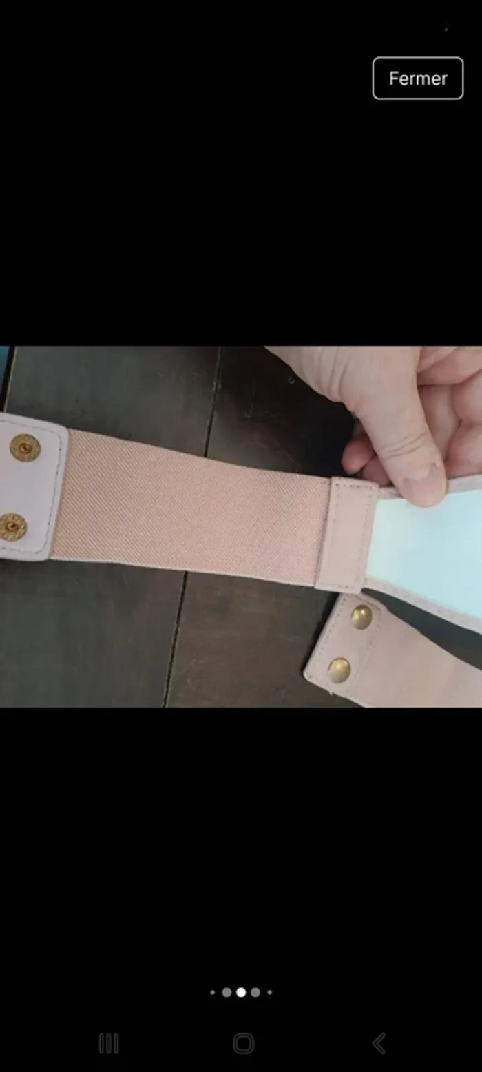 Jolie Ceinture Cassis similcuir rose 75cm neuve - photo numéro 10