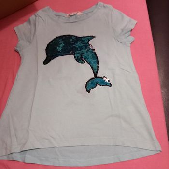 Thee shirt fille à sequins