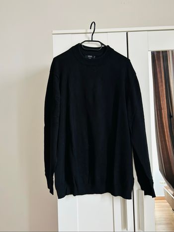 Pull noir uni Col Montant Regular Fit Homme Smog Taille XL