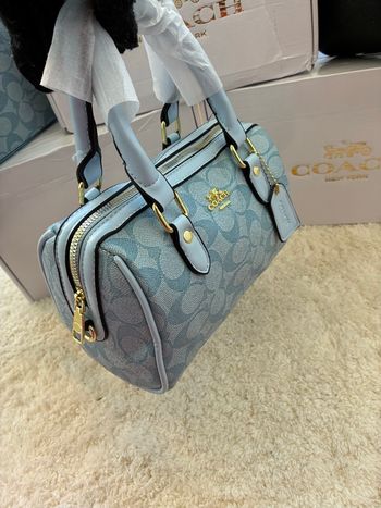 :Sac à main Coach en toile Signature - Bleu Pâle