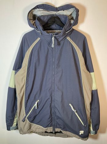 Veste de sport d’hiver à capuche rétractable gris foncé pour homme Fila taille L 603 