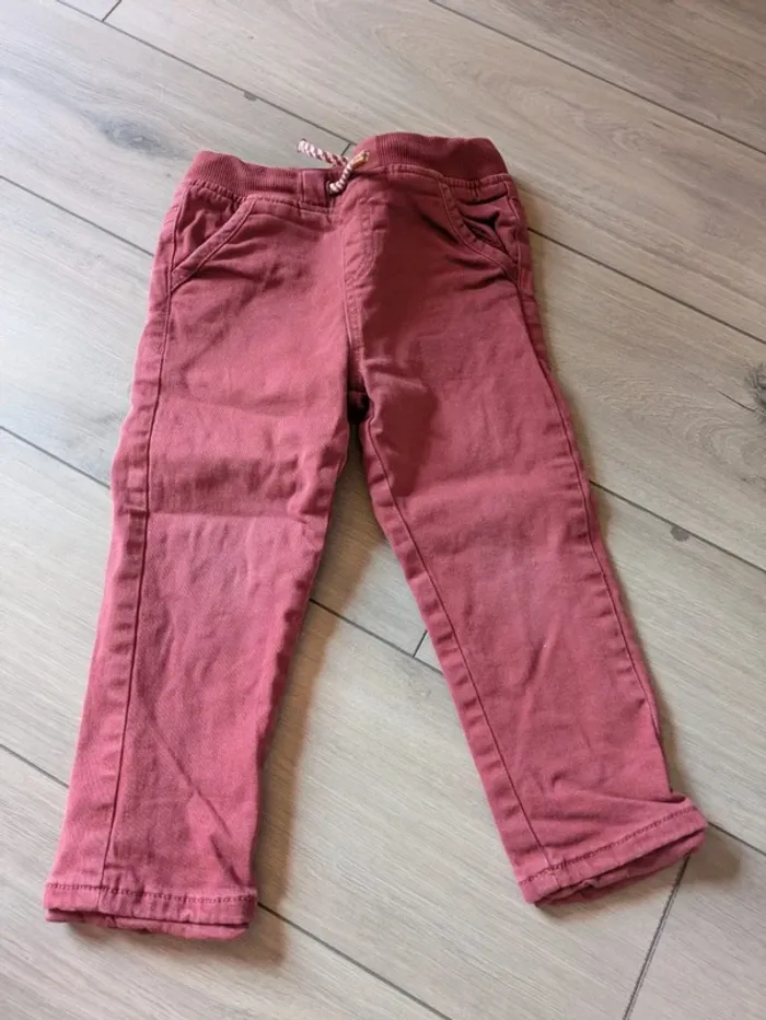 Pantalon doublé bordeaux Vertbaudet 36 mois