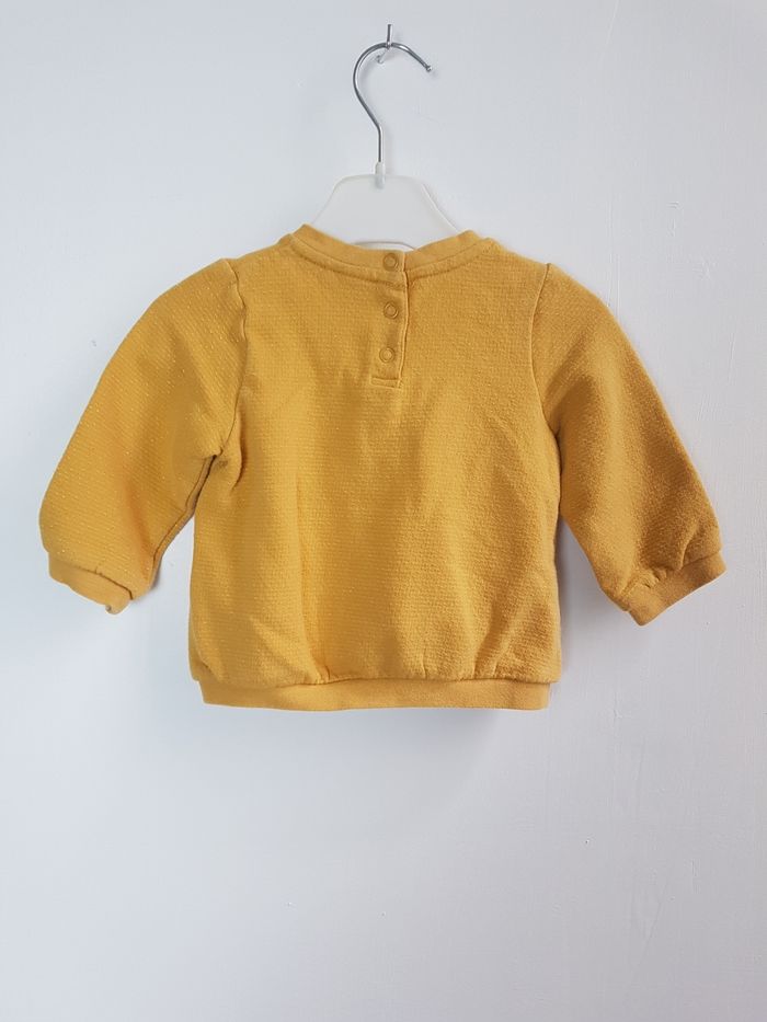 Pull sweat jaune zebre TAO 6 mois - photo numéro 4